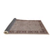 Sideview of Mid-Century Modern Dark Almond Brown Oriental Rug, urb754