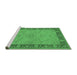 Sideview of Machine Washable Oriental Emerald Green Traditional Area Rugs, wshurb754emgrn