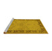 Sideview of Machine Washable Oriental Yellow Traditional Rug, wshurb754yw