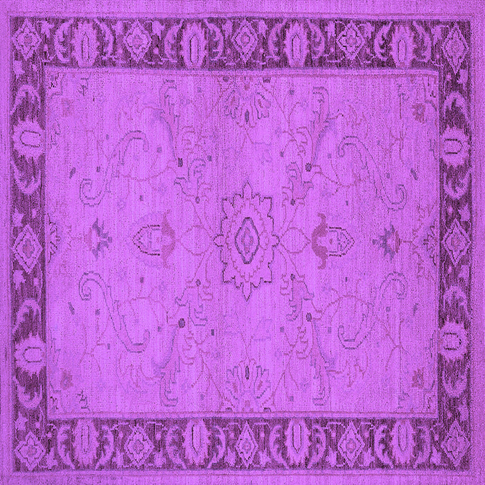 Square Machine Washable Oriental Purple Traditional Area Rugs, wshurb754pur