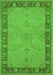 Machine Washable Oriental Green Traditional Area Rugs, wshurb754grn