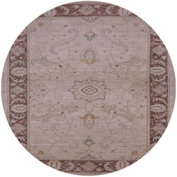 Round Machine Washable Industrial Modern Dark Almond Brown Rug, wshurb754