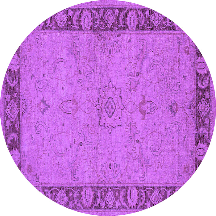 Round Oriental Purple Traditional Rug, urb754pur