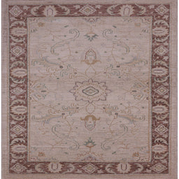 Square Machine Washable Industrial Modern Dark Almond Brown Rug, wshurb754