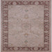 Square Machine Washable Industrial Modern Dark Almond Brown Rug, wshurb754