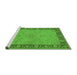 Sideview of Machine Washable Oriental Green Traditional Area Rugs, wshurb754grn