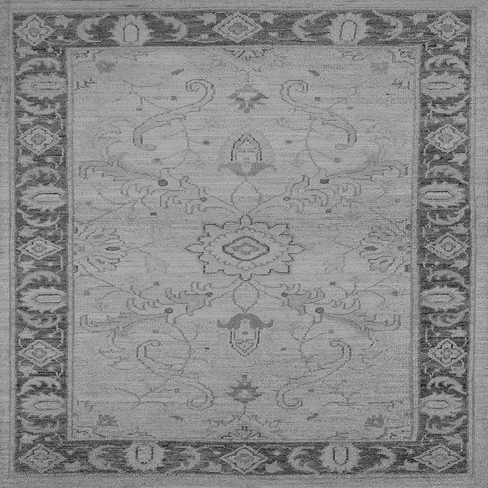 Square Machine Washable Oriental Gray Traditional Rug, wshurb754gry