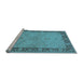 Sideview of Machine Washable Oriental Light Blue Traditional Rug, wshurb754lblu