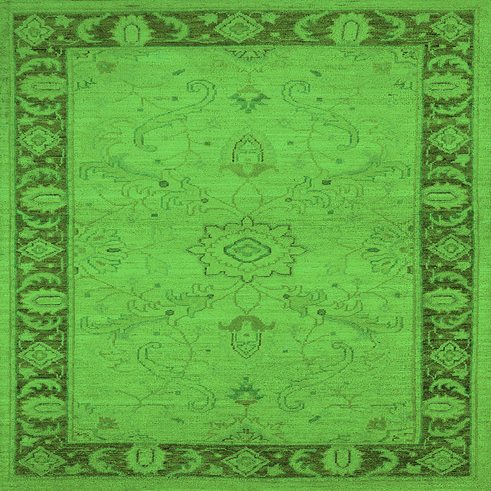 Square Oriental Green Traditional Rug, urb754grn