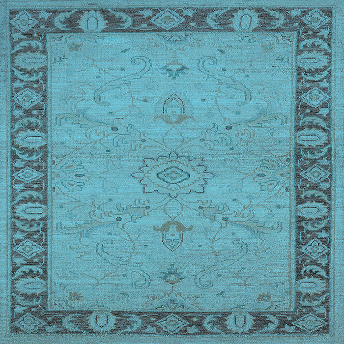 Square Oriental Light Blue Traditional Rug, urb754lblu