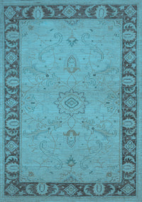Oriental Light Blue Traditional Rug, urb754lblu