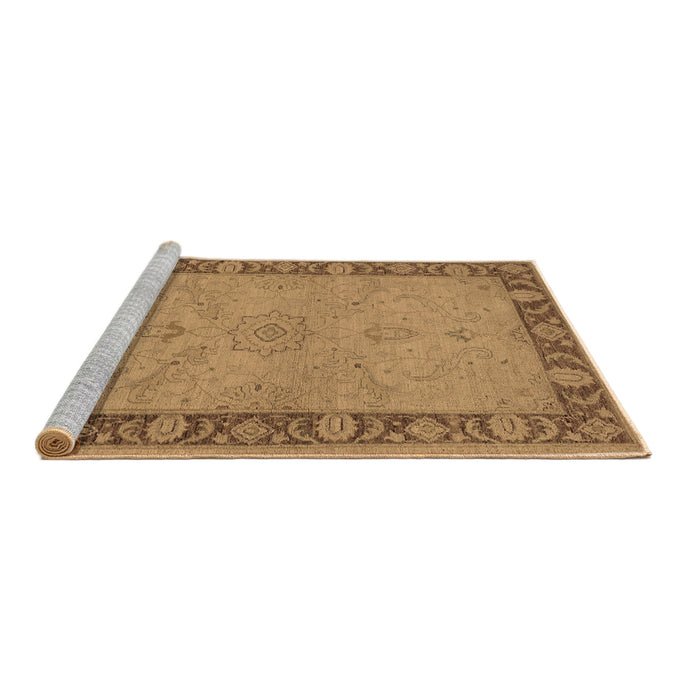 Sideview of Machine Washable Oriental Brown Traditional Rug, wshurb754brn