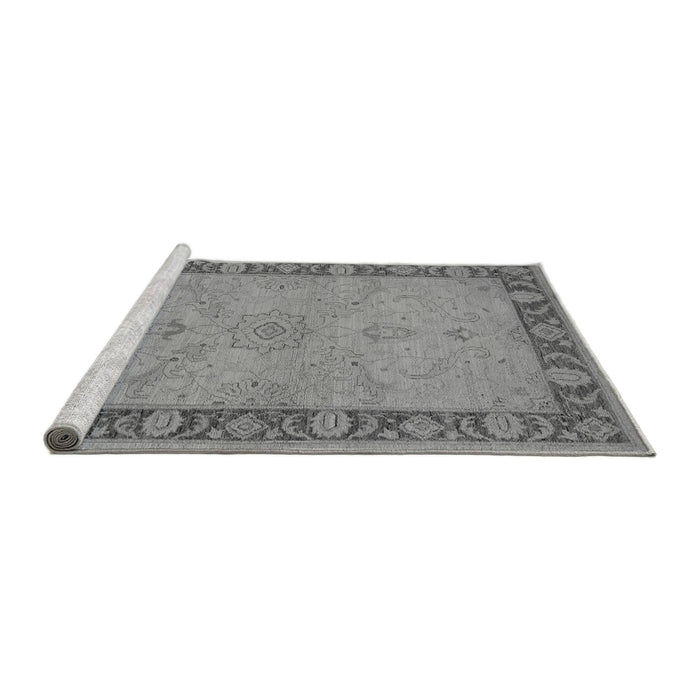 Sideview of Machine Washable Oriental Gray Traditional Rug, wshurb754gry