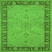 Square Machine Washable Oriental Green Traditional Area Rugs, wshurb754grn