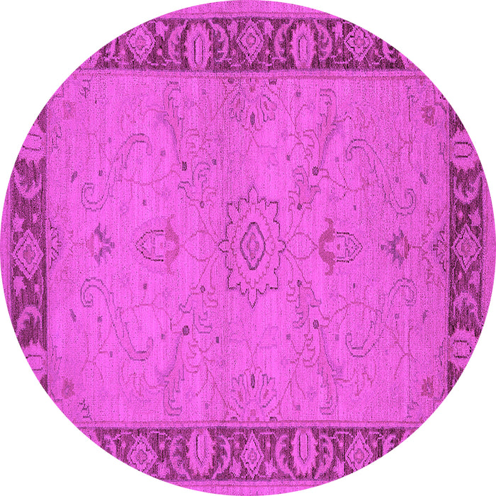 Round Oriental Pink Traditional Rug, urb754pnk