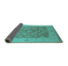 Sideview of Oriental Turquoise Traditional Rug, urb755turq