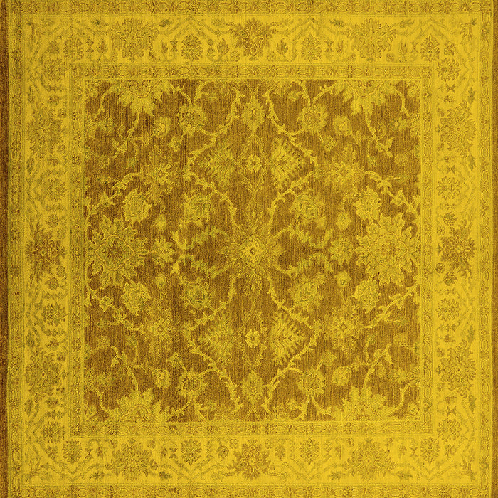 Square Oriental Yellow Traditional Rug, urb755yw