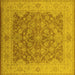 Square Oriental Yellow Traditional Rug, urb755yw