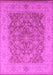 Machine Washable Oriental Pink Traditional Rug, wshurb755pnk