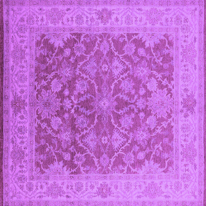 Square Machine Washable Oriental Purple Traditional Area Rugs, wshurb755pur