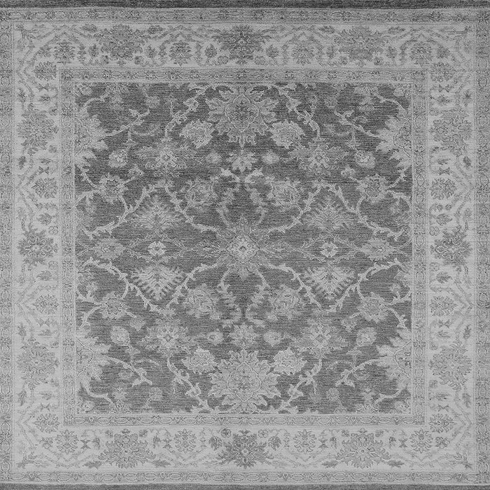 Square Machine Washable Oriental Gray Traditional Rug, wshurb755gry