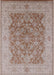 Mid-Century Modern Silver Pink Oriental Rug, urb755