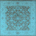 Square Oriental Light Blue Traditional Rug, urb755lblu