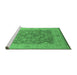 Sideview of Machine Washable Oriental Emerald Green Traditional Area Rugs, wshurb755emgrn