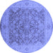 Round Oriental Blue Traditional Rug, urb755blu