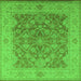 Square Oriental Green Traditional Rug, urb755grn