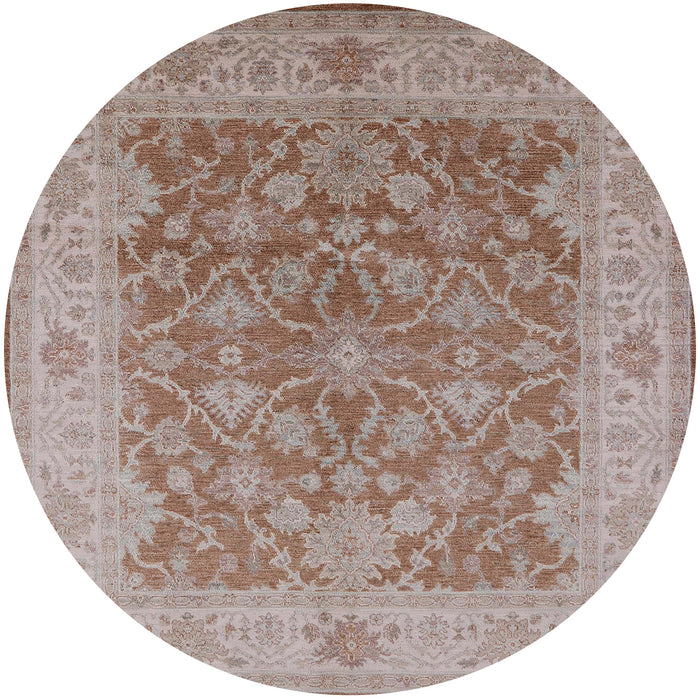 Round Machine Washable Industrial Modern Silver Pink Rug, wshurb755