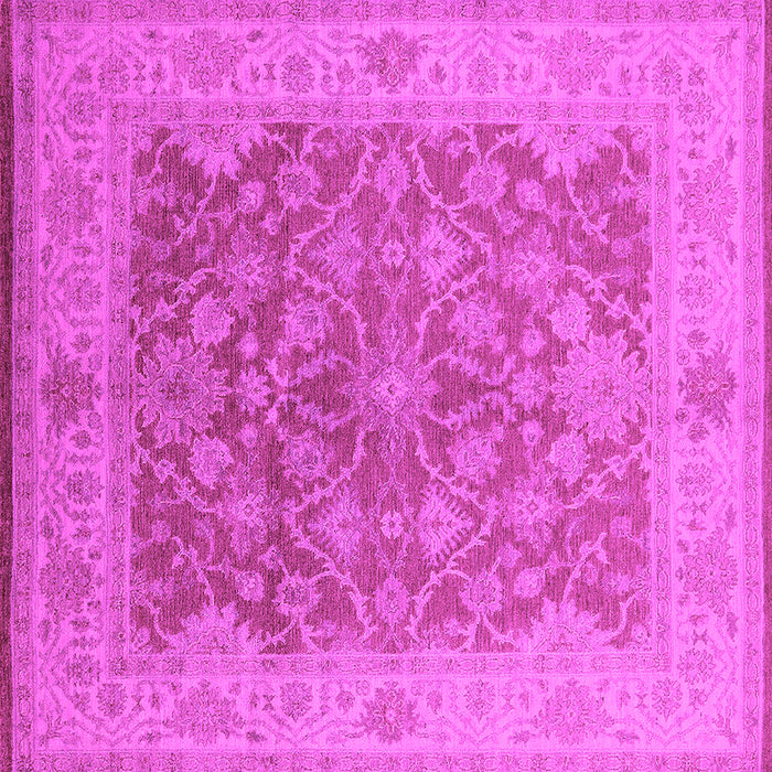 Square Machine Washable Oriental Pink Traditional Rug, wshurb755pnk
