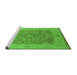 Sideview of Machine Washable Oriental Green Traditional Area Rugs, wshurb755grn