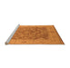 Sideview of Machine Washable Oriental Orange Traditional Area Rugs, wshurb755org