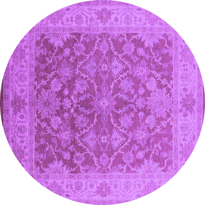 Round Oriental Purple Traditional Rug, urb755pur