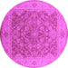 Round Oriental Pink Traditional Rug, urb755pnk