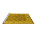 Sideview of Machine Washable Oriental Yellow Traditional Rug, wshurb755yw