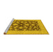 Sideview of Machine Washable Oriental Yellow Traditional Rug, wshurb756yw