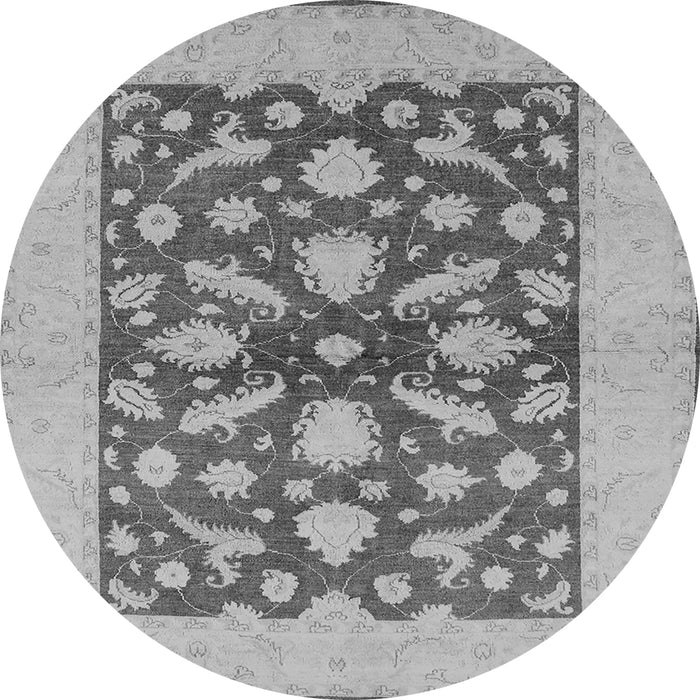 Round Oriental Gray Traditional Rug, urb756gry