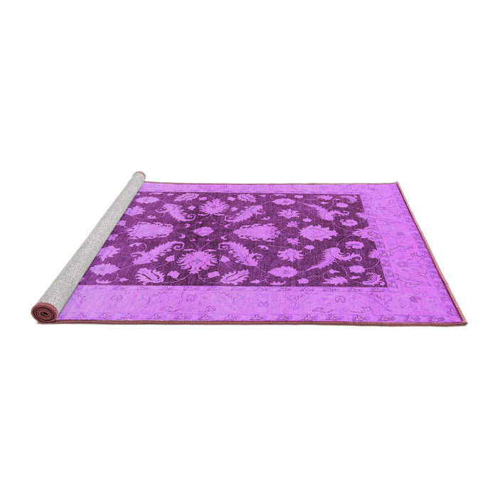 Sideview of Machine Washable Oriental Purple Traditional Area Rugs, wshurb756pur