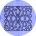 Round Oriental Blue Traditional Rug, urb756blu