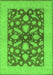 Machine Washable Oriental Green Traditional Area Rugs, wshurb756grn