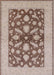Mid-Century Modern Sienna Brown Oriental Rug, urb756