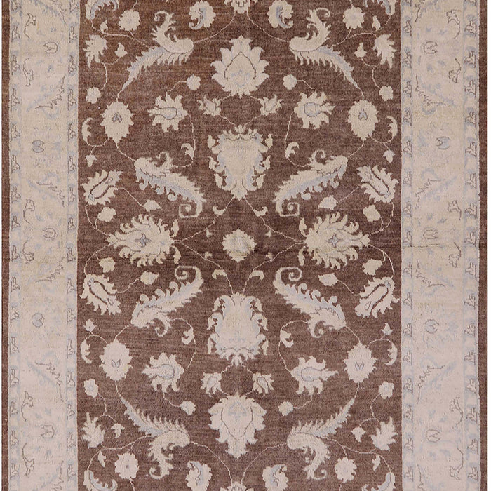 Mid-Century Modern Sienna Brown Oriental Rug, urb756