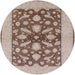 Round Machine Washable Industrial Modern Sienna Brown Rug, wshurb756