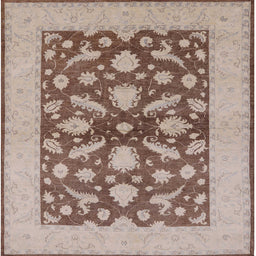 Square Machine Washable Industrial Modern Sienna Brown Rug, wshurb756