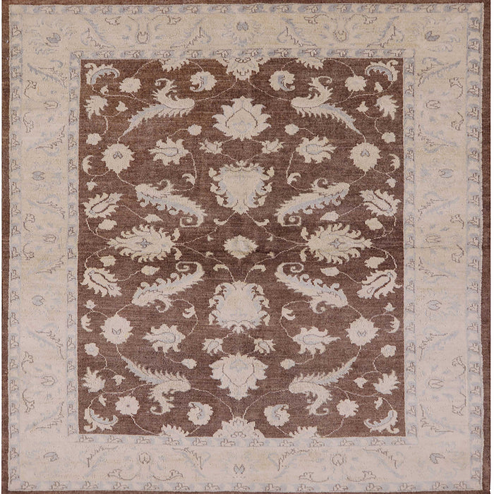 Square Machine Washable Industrial Modern Sienna Brown Rug, wshurb756