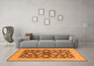 Machine Washable Oriental Orange Traditional Area Rugs in a Living Room, wshurb756org
