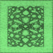 Square Oriental Emerald Green Traditional Rug, urb756emgrn