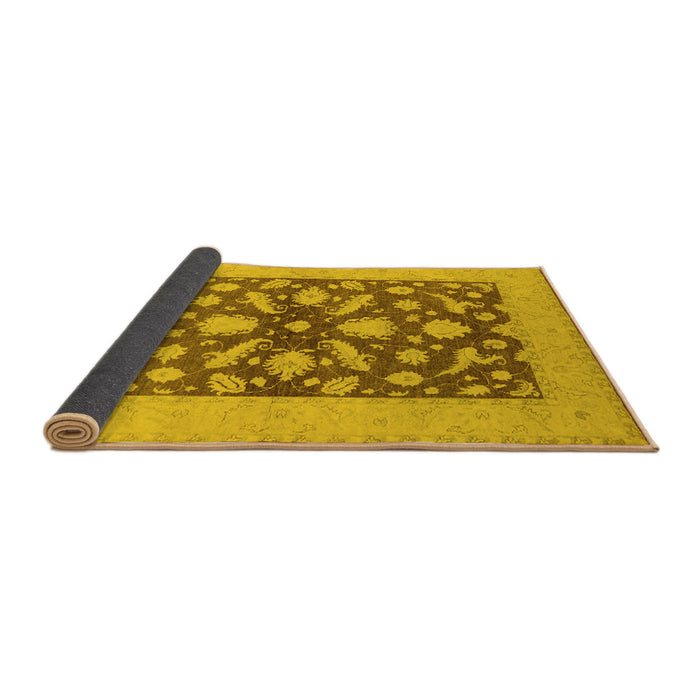 Sideview of Oriental Yellow Traditional Rug, urb756yw